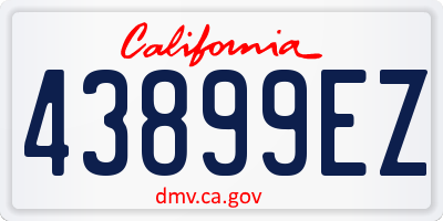 CA license plate 43899EZ