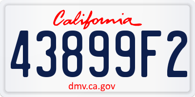 CA license plate 43899F2