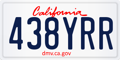 CA license plate 438YRR