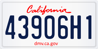 CA license plate 43906H1