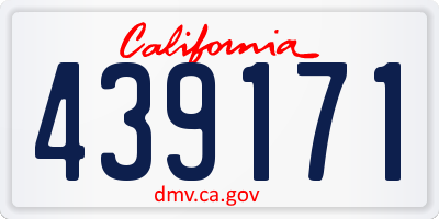 CA license plate 439171