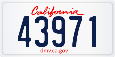 CA license plate 43971