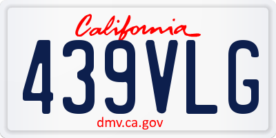 CA license plate 439VLG