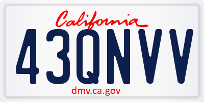 CA license plate 43QNVV