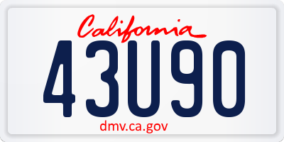 CA license plate 43U90