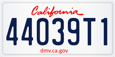 CA license plate 44039T1