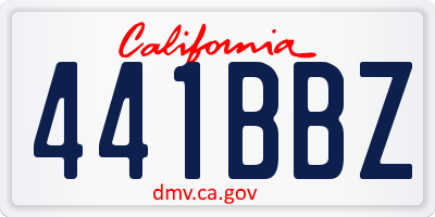 CA license plate 441BBZ