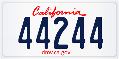 CA license plate 44244