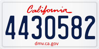 CA license plate 4430582