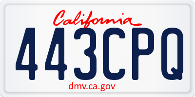 CA license plate 443CPQ