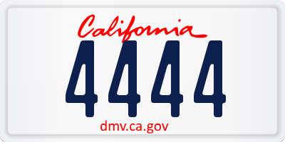 CA license plate 4444