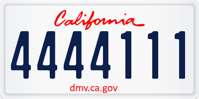 CA license plate 4444111