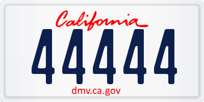 CA license plate 44444