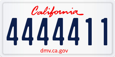 CA license plate 4444411