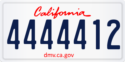 CA license plate 4444412