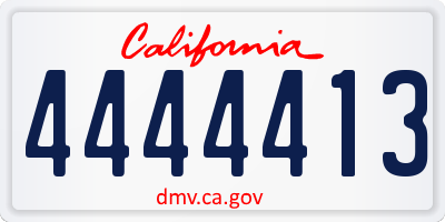 CA license plate 4444413