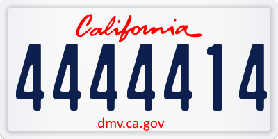 CA license plate 4444414