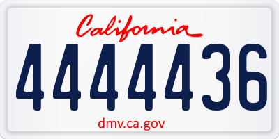 CA license plate 4444436