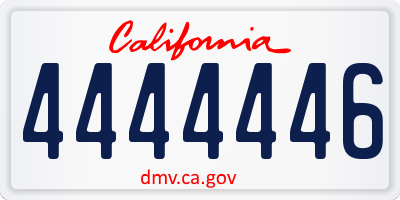 CA license plate 4444446