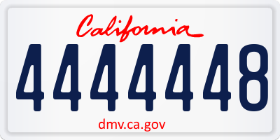 CA license plate 4444448