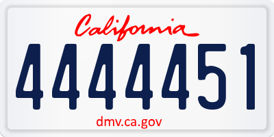 CA license plate 4444451