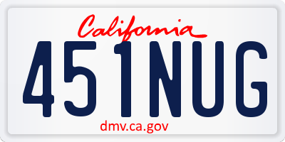 CA license plate 451NUG