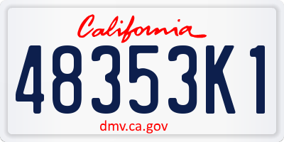 CA license plate 48353K1