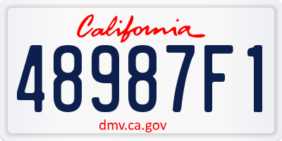 CA license plate 48987F1