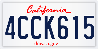 CA license plate 4CCK615