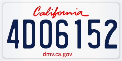 CA license plate 4D06152
