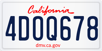 CA license plate 4DOQ678