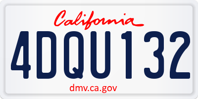 CA license plate 4DQU132