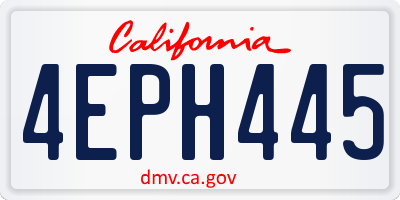 CA license plate 4EPH445