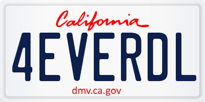 CA license plate 4EVERDL