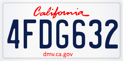 CA license plate 4FDG632