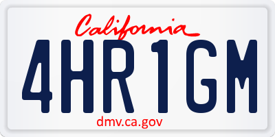 CA license plate 4HR1GM