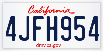 CA license plate 4JFH954