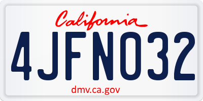 CA license plate 4JFN032