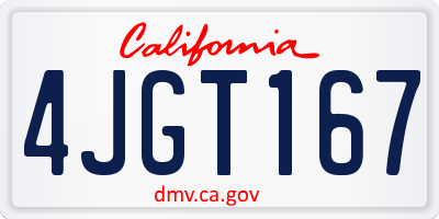 CA license plate 4JGT167