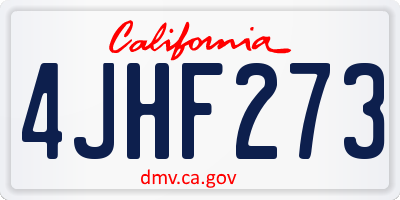 CA license plate 4JHF273