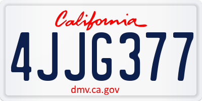 CA license plate 4JJG377