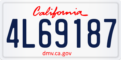 CA license plate 4L69187