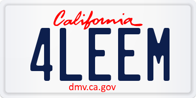 CA license plate 4LEEM