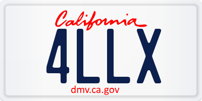 CA license plate 4LLX