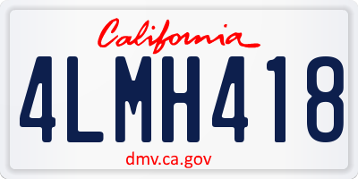 CA license plate 4LMH418