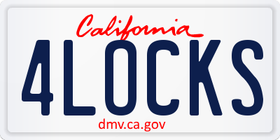 CA license plate 4LOCKS