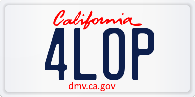 CA license plate 4LOP