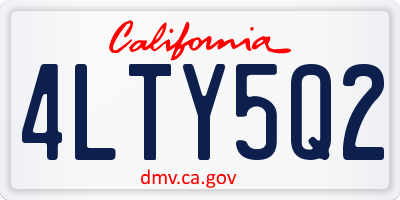 CA license plate 4LTY5Q2