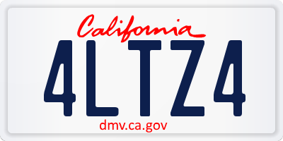 CA license plate 4LTZ4