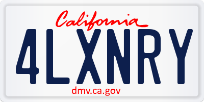 CA license plate 4LXNRY